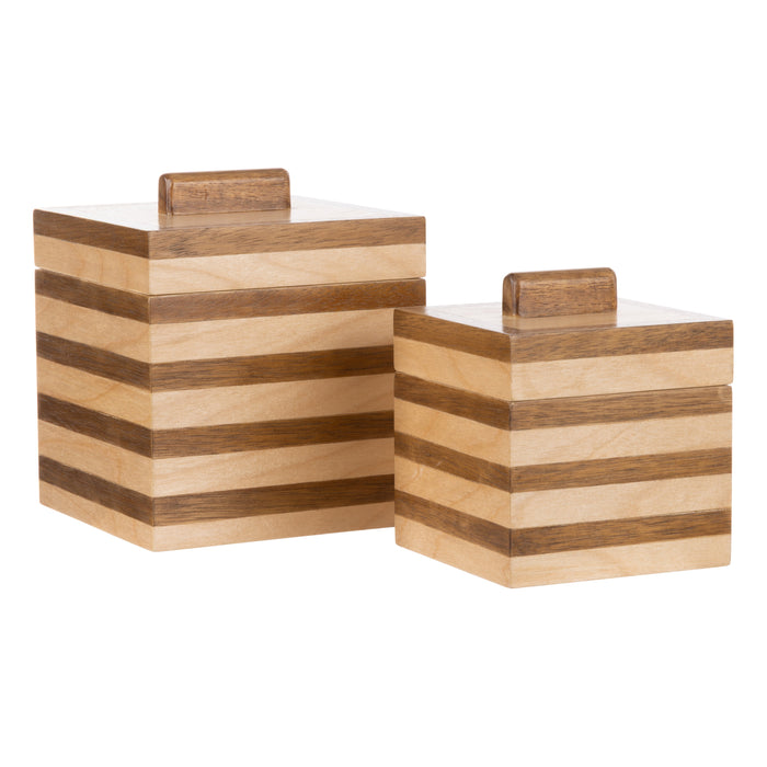 Academy Berg Decorative Box 2pcs Set Light & Dark Timber