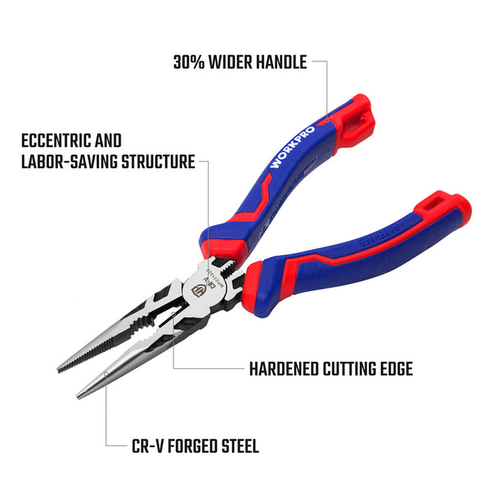Workpro Cr-V Long Nose Pliers