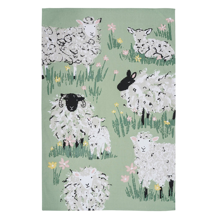 Ulster Weavers Woolly Sheep Tea Towel Green
