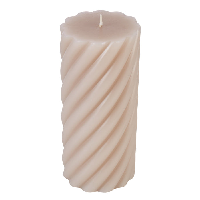 Amalfi Maisie Swirl Pillar Candle Latte