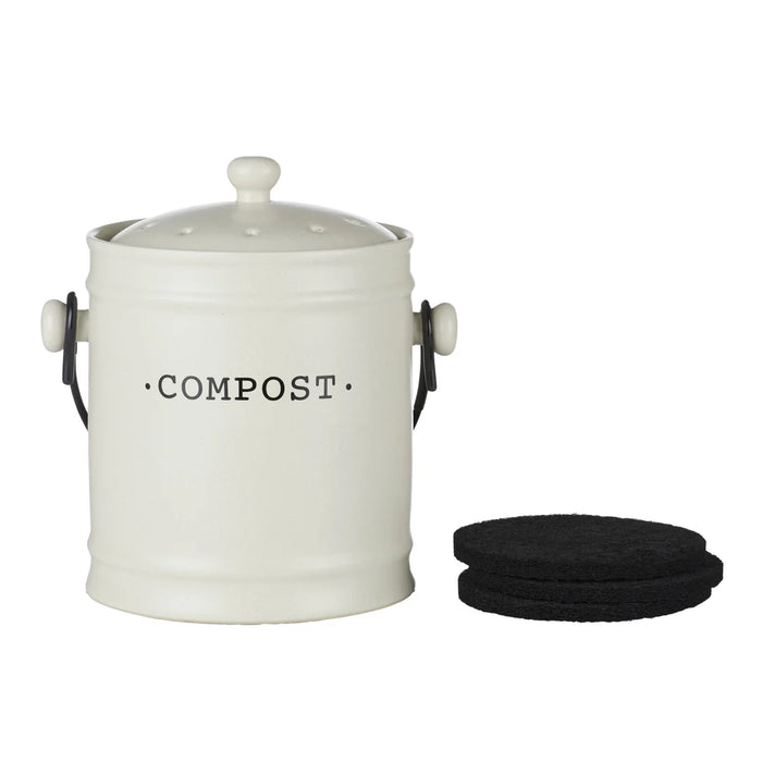 Davis & Waddell Darley Compost Bin 3.5L Cream