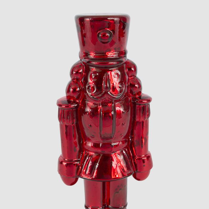 Glass Nutcracker Large Red
