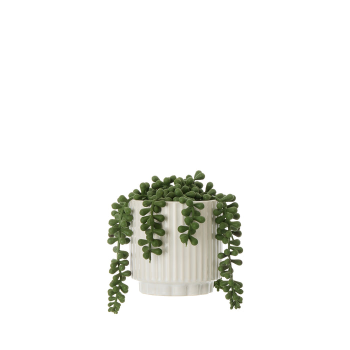 Rogue String of Pearls Pot Green & White