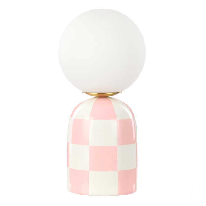 Emporium Archie Table Lamp Pink & White