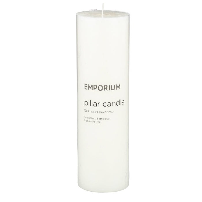 Emporium Pillar Candle White 7.5x7.5x25cm