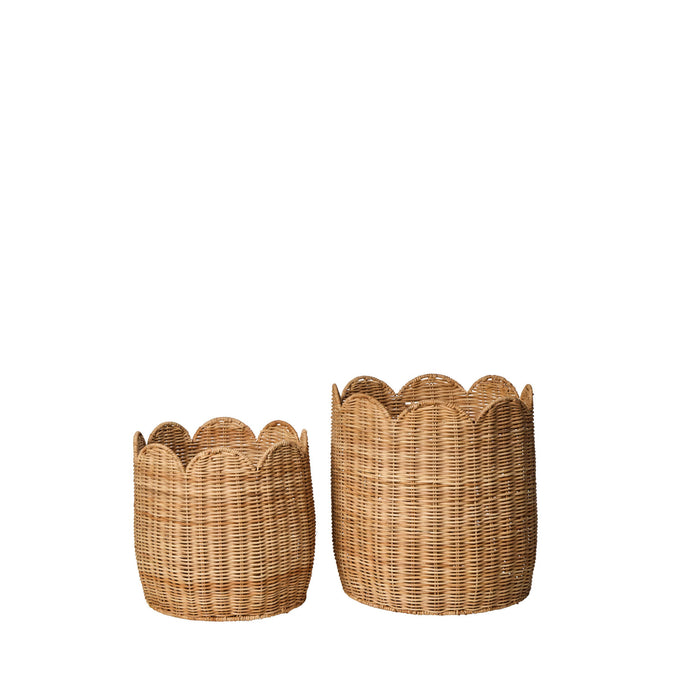 Amalfi Shelly Scallop Basket 2pc Set Natural