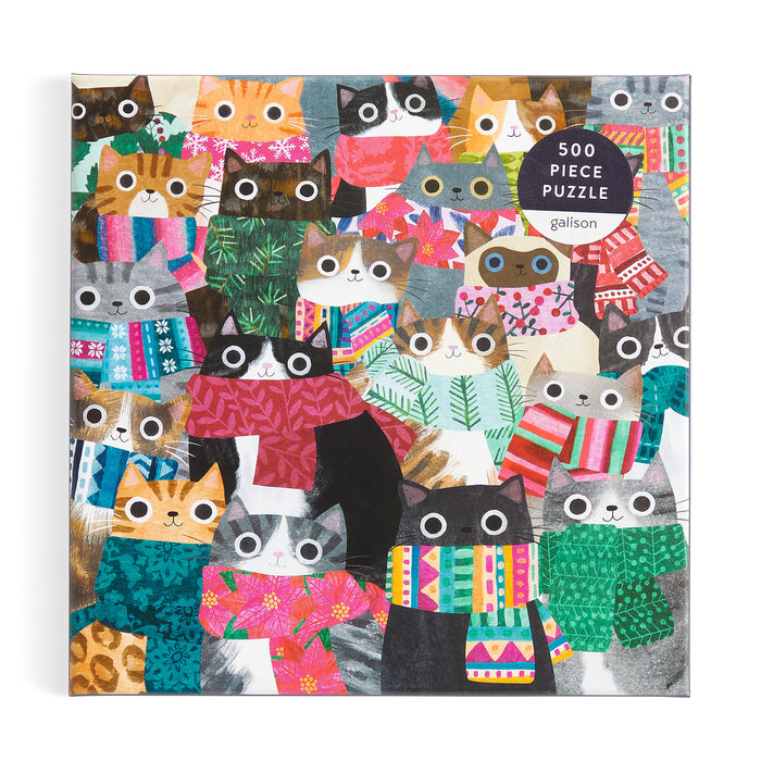 Galison Wintry Cats Puzzle 500pcs Multi-Coloured