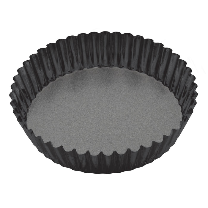MasterPro Non-Stick Loose Base Round Deep Flan/Quiche Tin Black