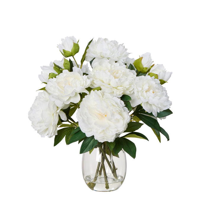 Rogue Peony Mix - Claire Vase White