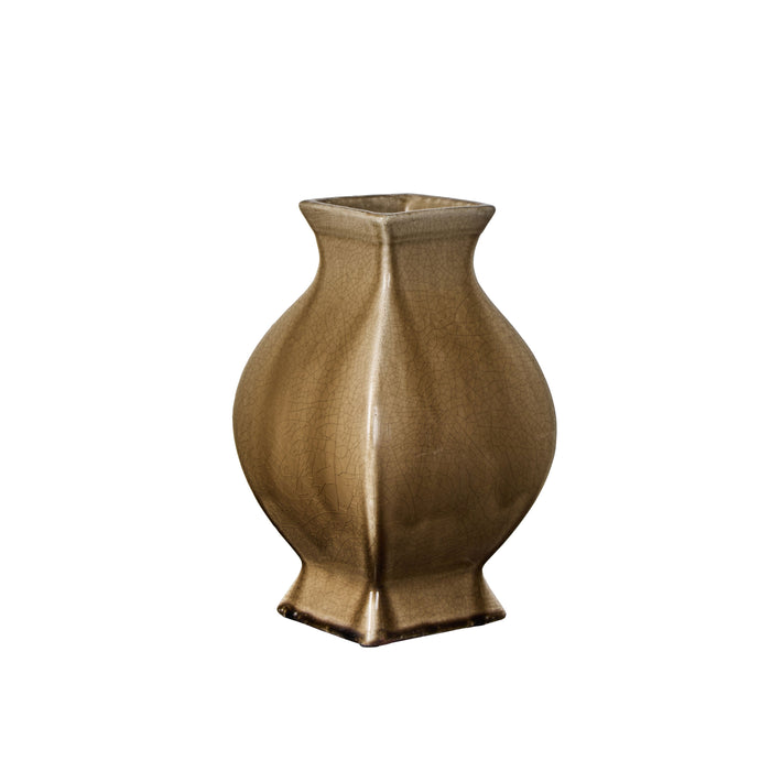 Society Home Sylvie Vase Crackle Glaze Green