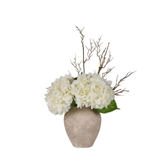 Rogue Hydrangea Twig - Elsie White & Brown