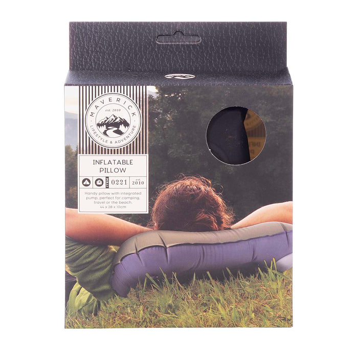 Maverick Inflatable Pillow With Built In Pump 2pcs Assorted
