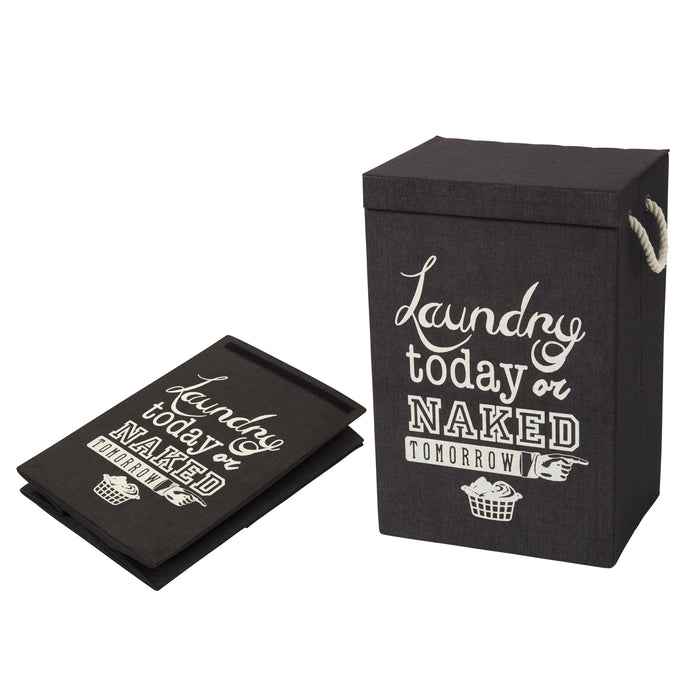Emporium Naked Tomorrow Laundry Hamper Black & White