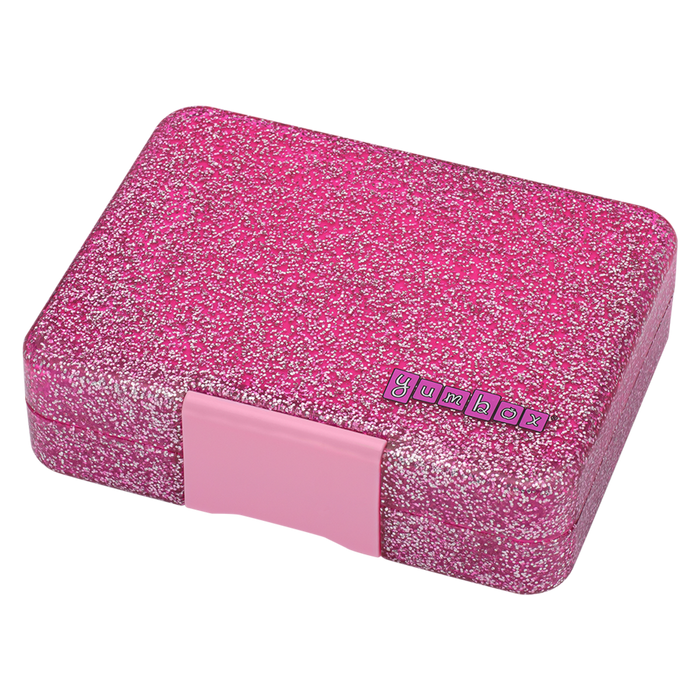 SNACK BOX 3 COMPARTMENT (GLITTER) SPARKLE PINK
