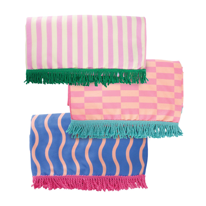isGift Eclectic Summer - Quick Dry Tassel Towel 3pcs Assorted