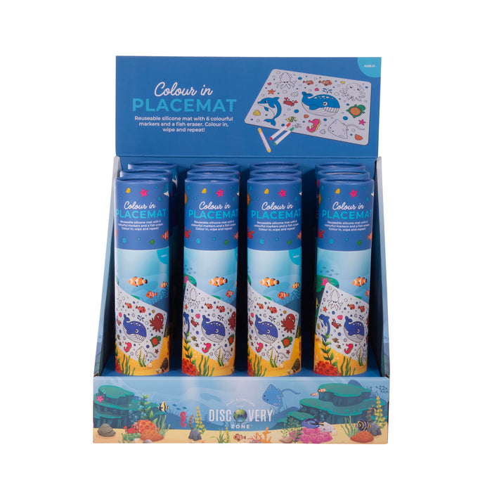 Discovery Zone Colour In Placemat- Sealife CDU 12pcs Multi-Coloured