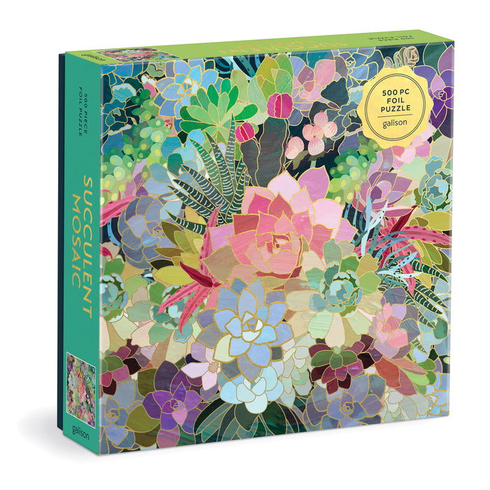 Galison Succulent Mosaic Foil Puzzle 500pcs Multi-Coloured
