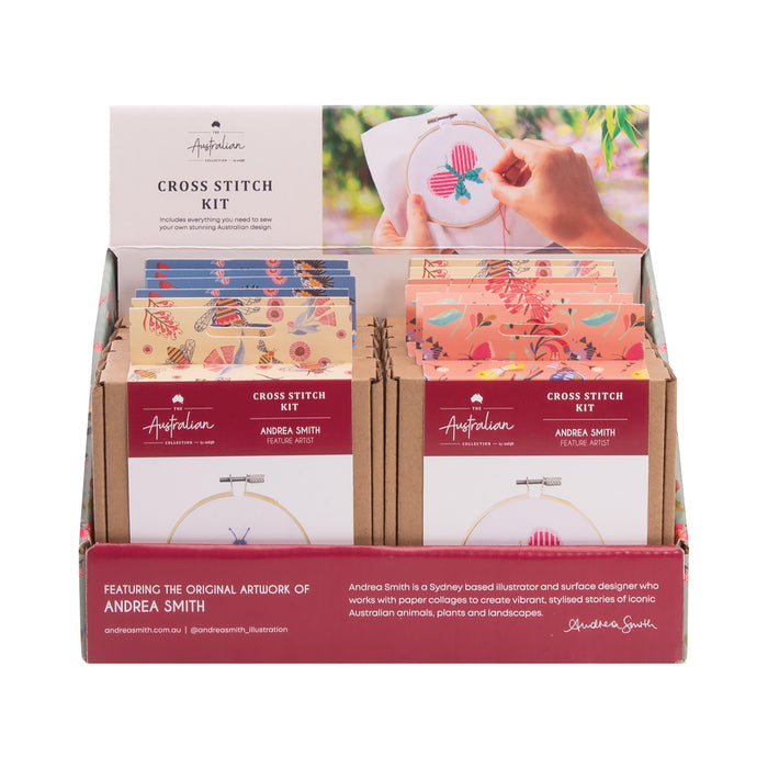 The Australian Collection Cross Stitch Kit - Andrea Smith CDU 12pcs/3 Assorted