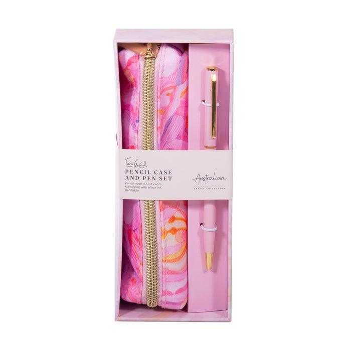 The Australian Collection Pencil Case and Pen Set-Tara Axford Pink