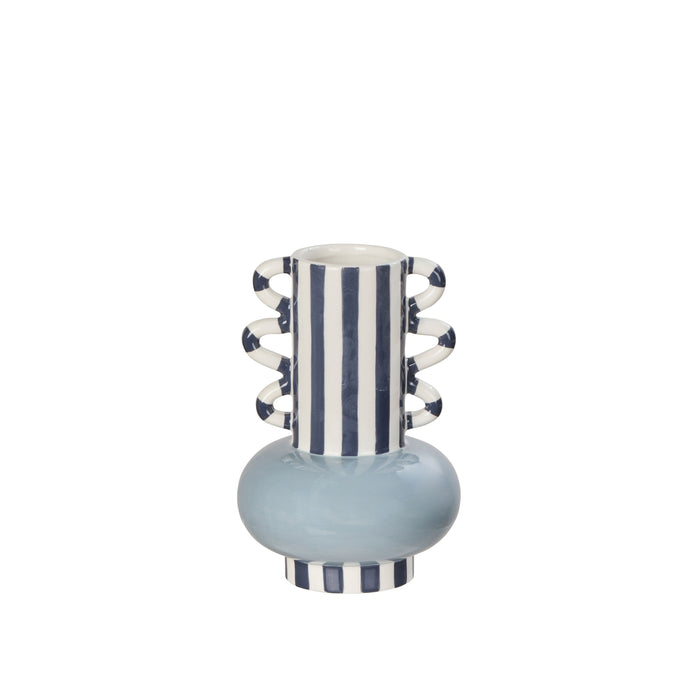 Emporium Harper Stripe Vase Small Blue & Moonbeam