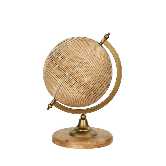 Society Home Sterling Globe Rattan & Wood