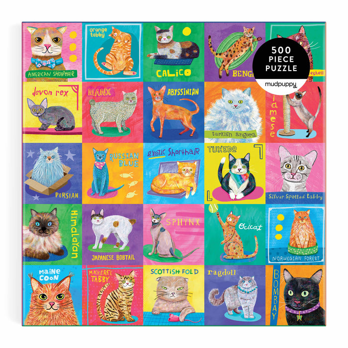 Mudpuppy Purr-fect Portraits Family Puzzle-500pc Multi-Coloured