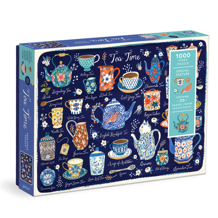 Galison Tea Time Puzzle with Shaped Pieces - 1000pc Multi-Coloured