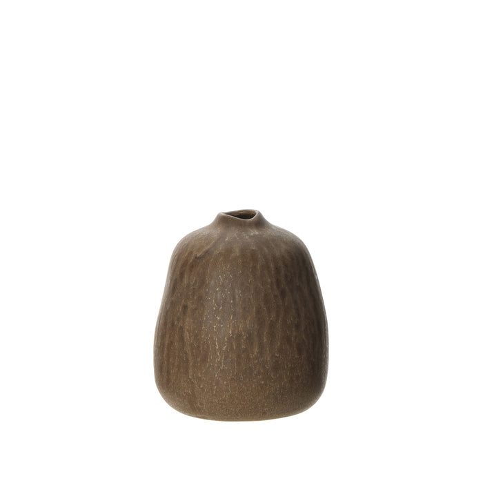 Amalfi Linden Pebble Vase Reactive Deep Brown