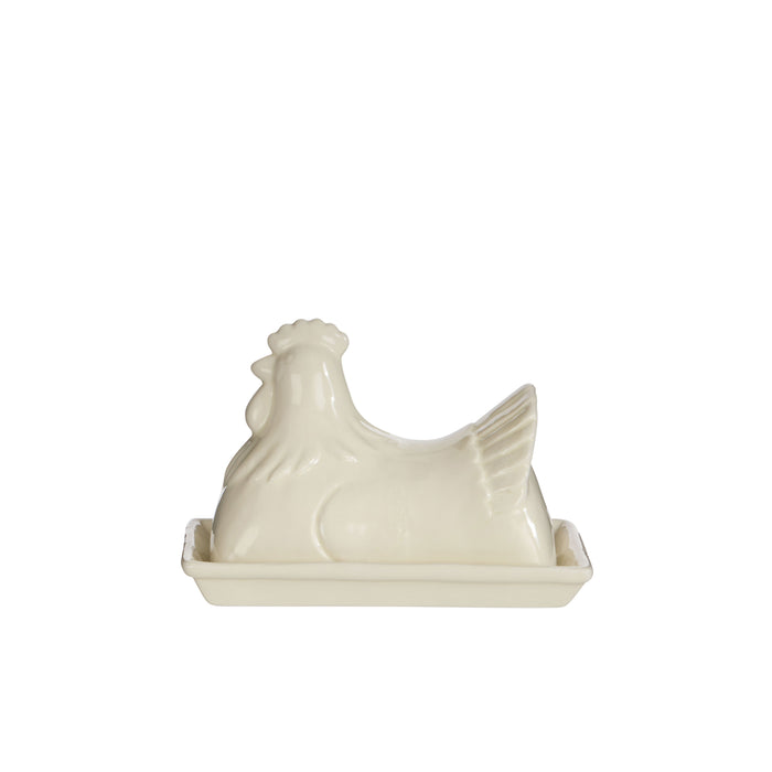 Davis & Waddell Homestead Hen Butter Dish White