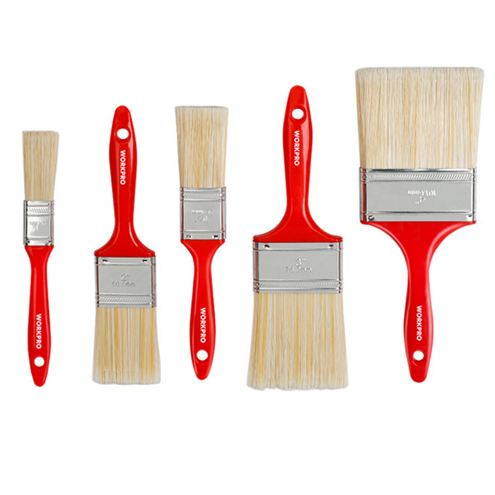 Workpro 5Pc Plastic Handle Paint Brush Set Wp204300 Pack