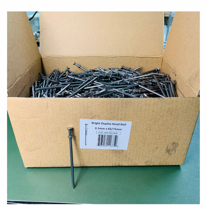 Polish Duplex-head Nails 3.10mm x 65/75mm 5kg per Carton Formworks