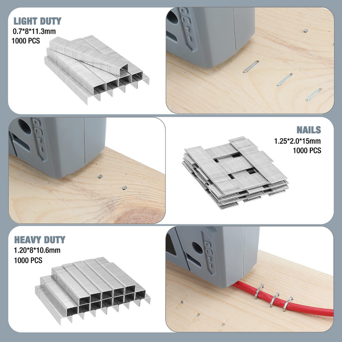 WORKPRO Electric Corded 4-in-1 Nail Gun, Including 3000PCS of Staples and Nails