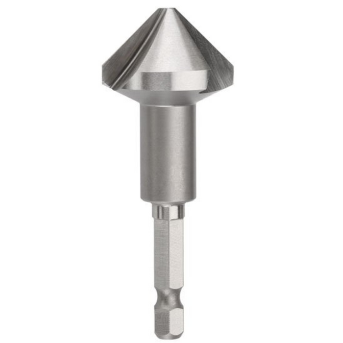 Bordo 28.0mm HSS Countersink Triple Flute 90 Deg. Bright Hex Shank